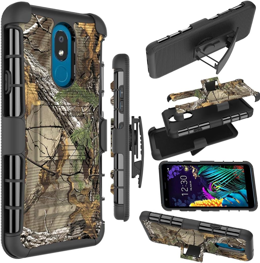 LG Aristo 4 Plus Case, LG Neon Plus/Prime 2/Tribute Royal/Escape Plus/Arena 2/Journey LTE Case, Zoeirc Shock Proof Phone Case Cover with Belt Clip Holster for LG Aristo 4+ (camo)