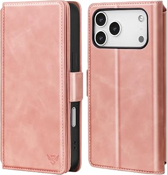 for iPhone 17 Pro Case Wallet with Card Holder,Pink