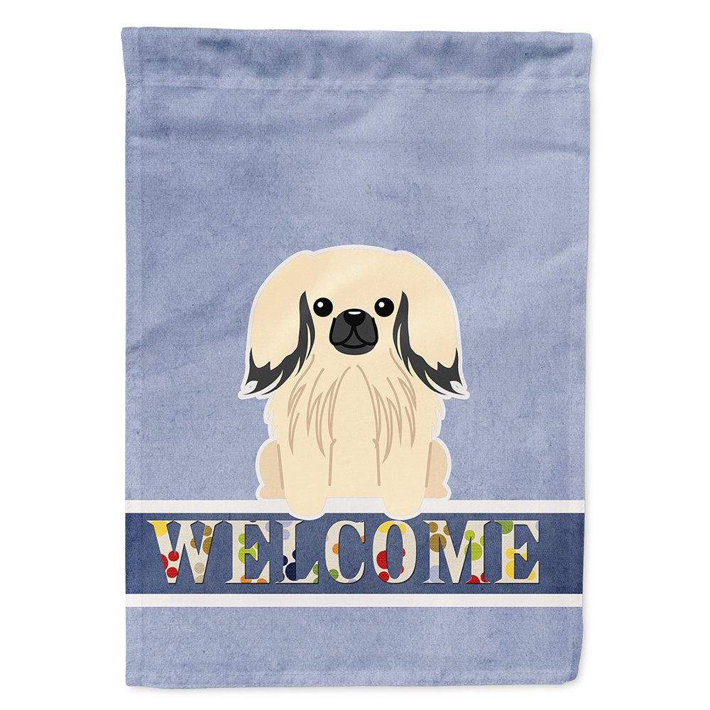 Drapeau Pekinois Crème Bienvenue grand format multicolore Caroline's Treasures pour maison
