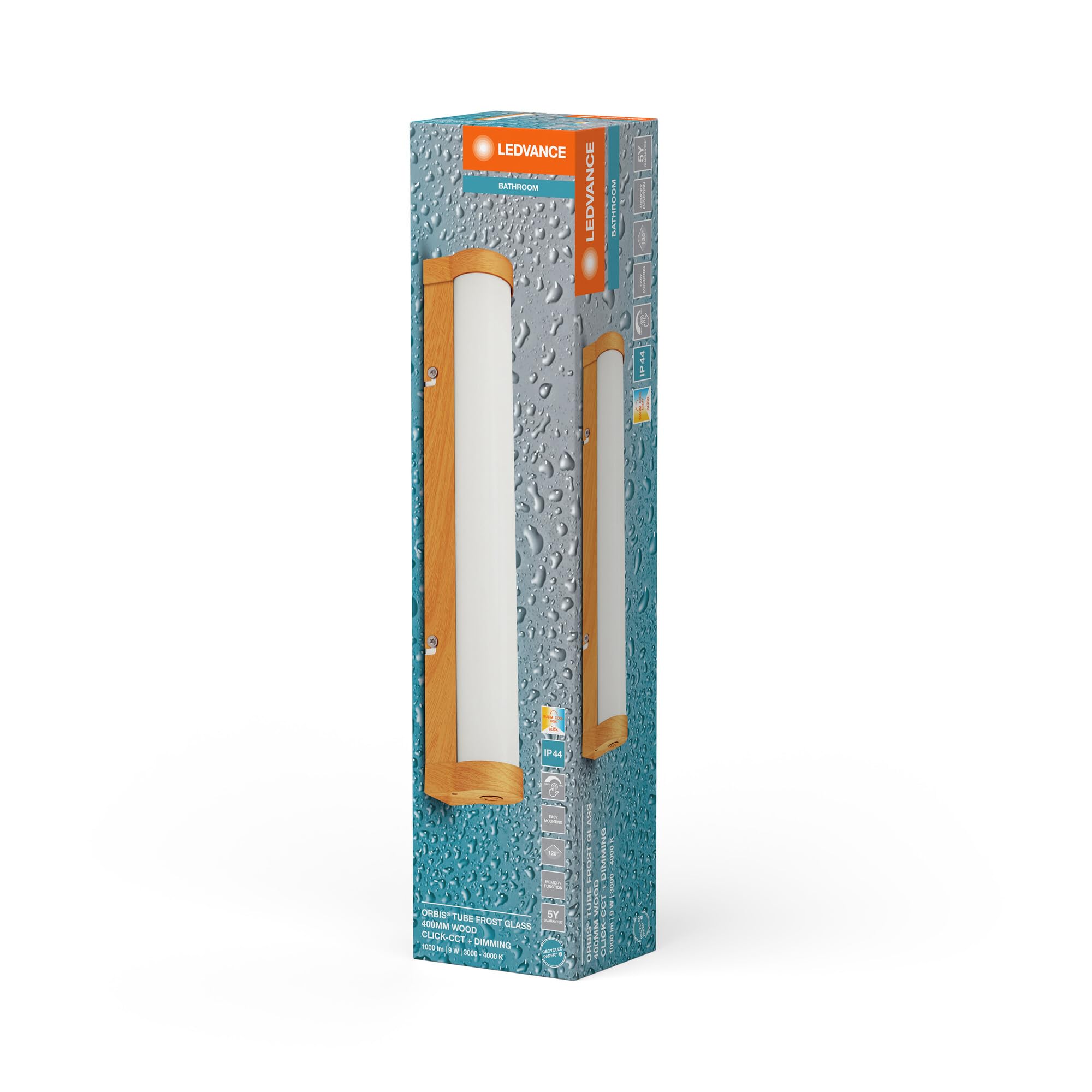 LEDVANCE ORBIS Applique miroir/applique Tube avec LED, décor verre