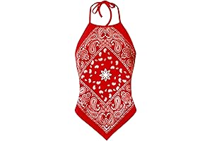 Paisley Bandana Halter Cowgirl Top