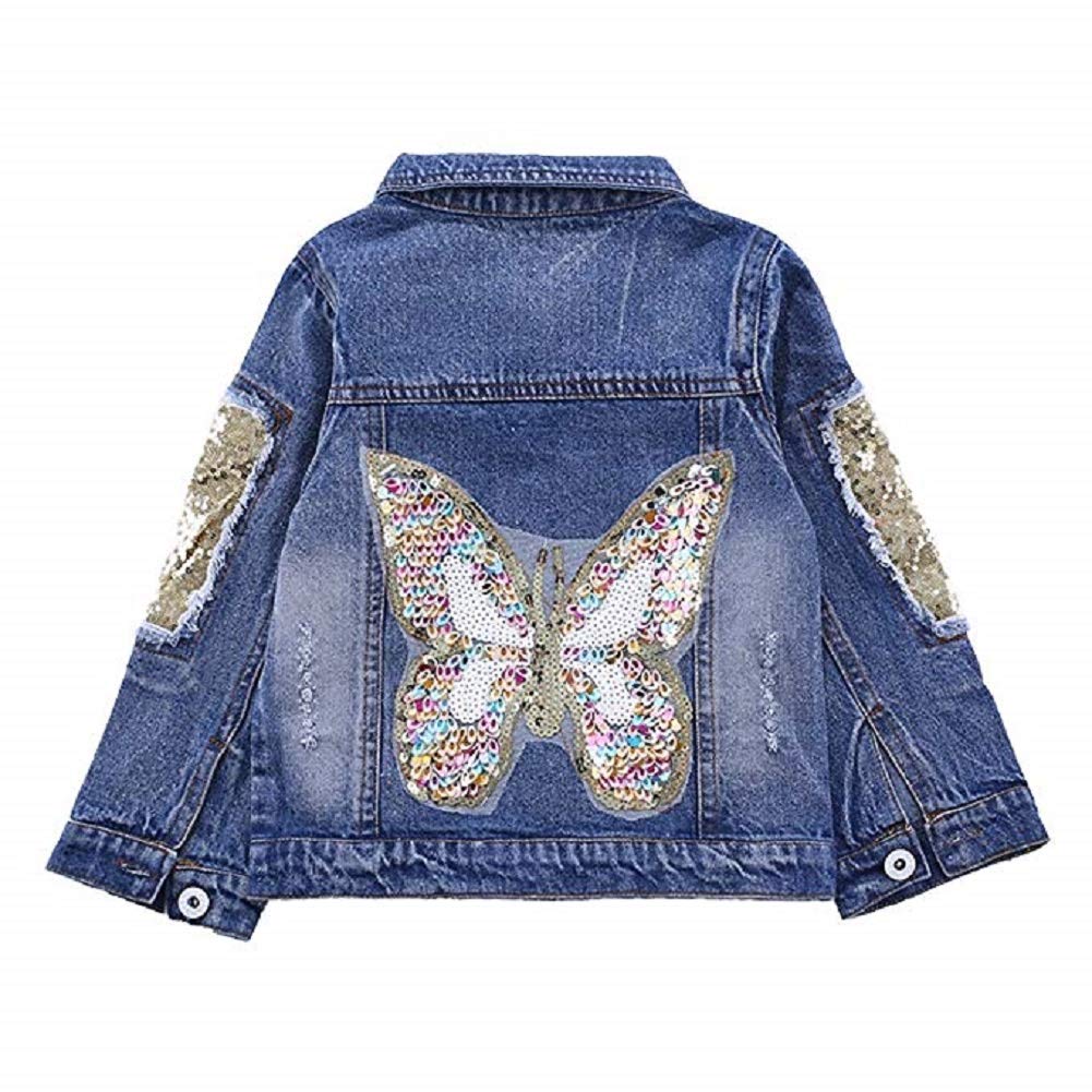Chaqueta Vaquera Chaqueta Vaquera de Manga Larga para niños con Lentejuelas