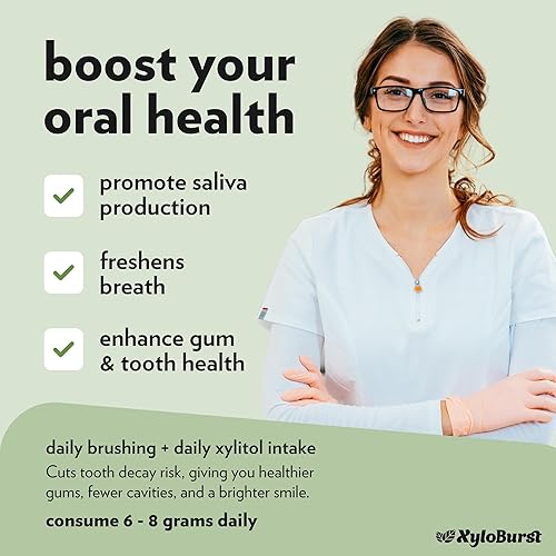 Miniatura 5 de XyloBurst Goma de mascar de xilitol, sin azúcar, sin gluten, apto para dieta cetogénica, sin aspartamo, para la salud bucal, té verde, 12 piezas,