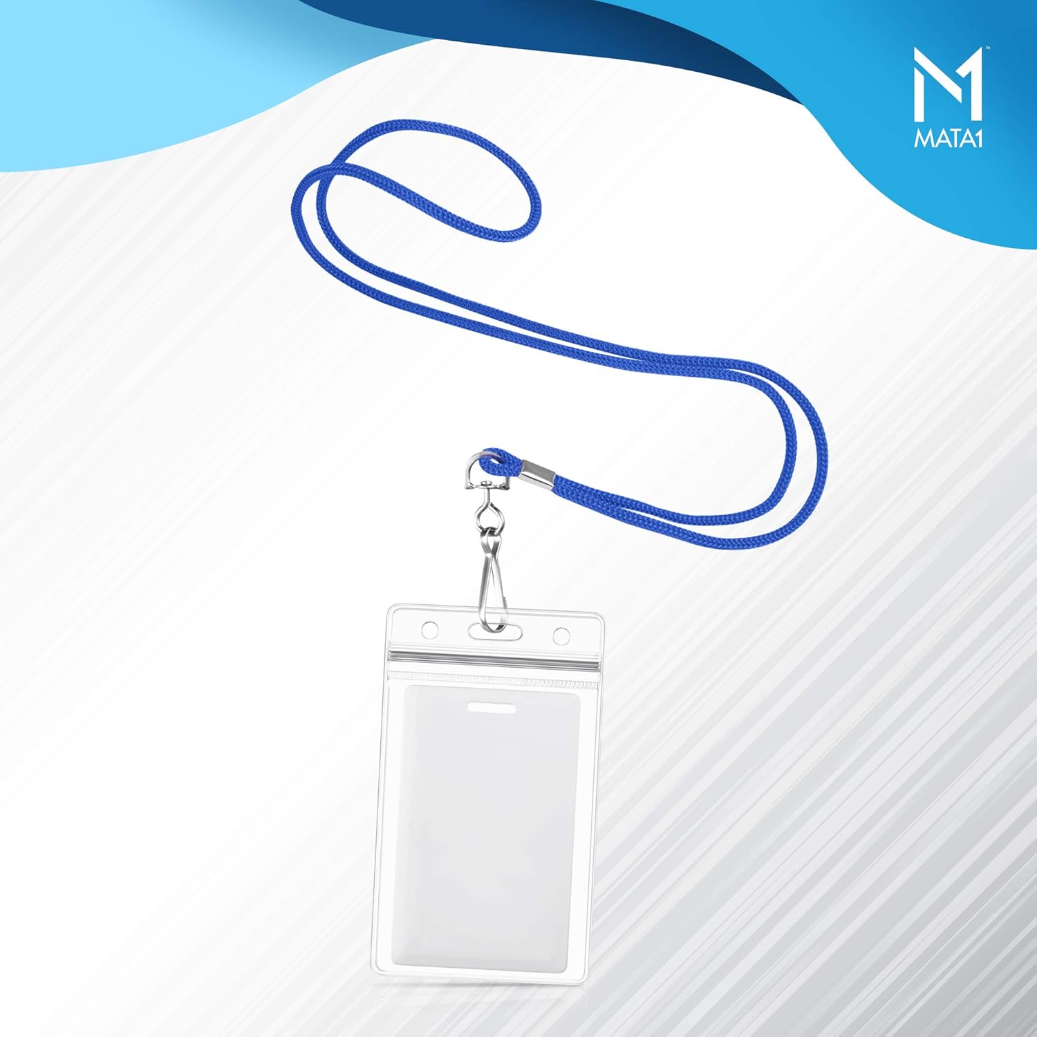 Mata1-USA Polypropylene Lanyards - 1000 Pack, Blue - Economy ID Lanyards Bulk for Business Card, ID Card Holder for Employees and Students - Round 36" With Swivel Hook