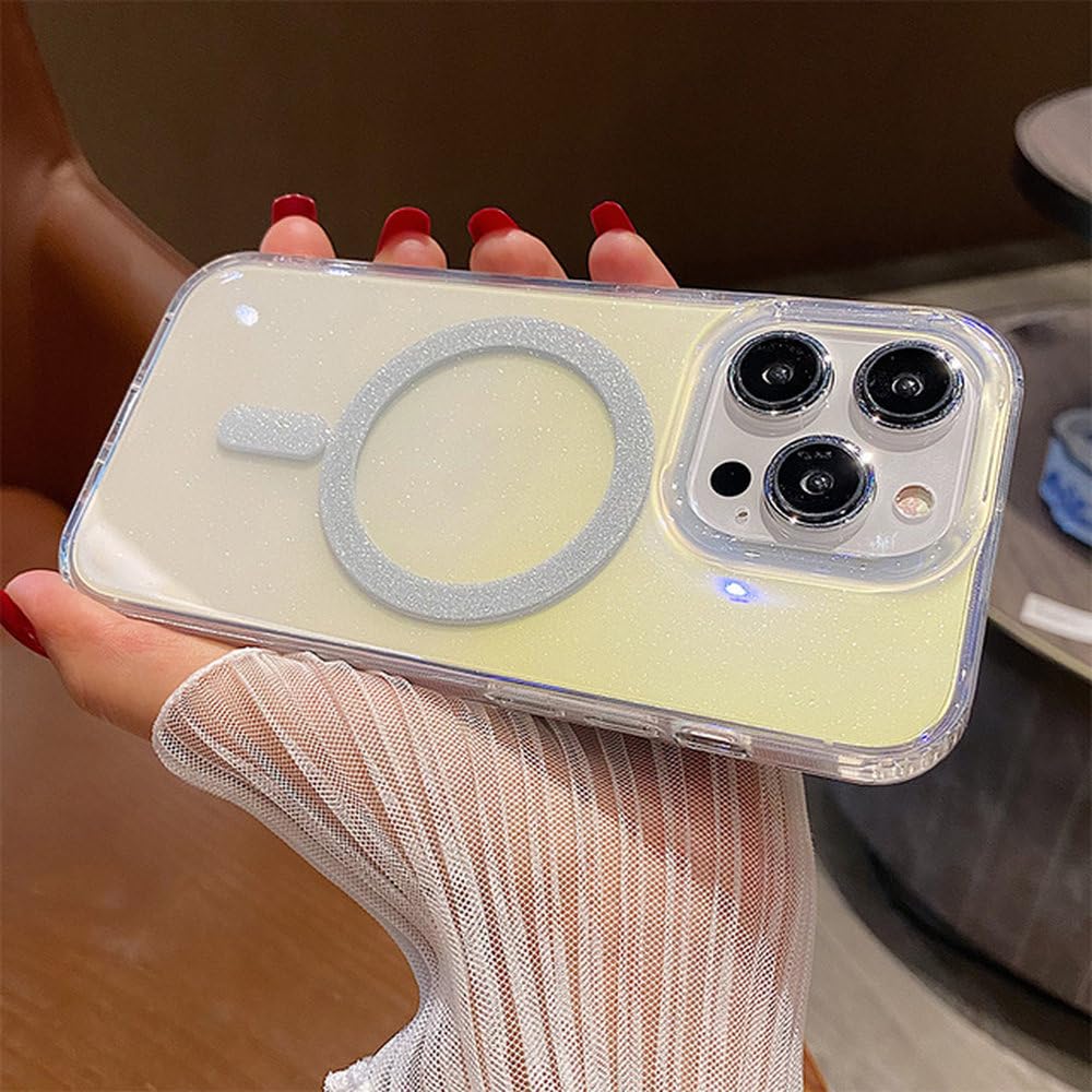 Coque transparente iPhone 12 Pro Max antichoc à paillettes colorées - 5