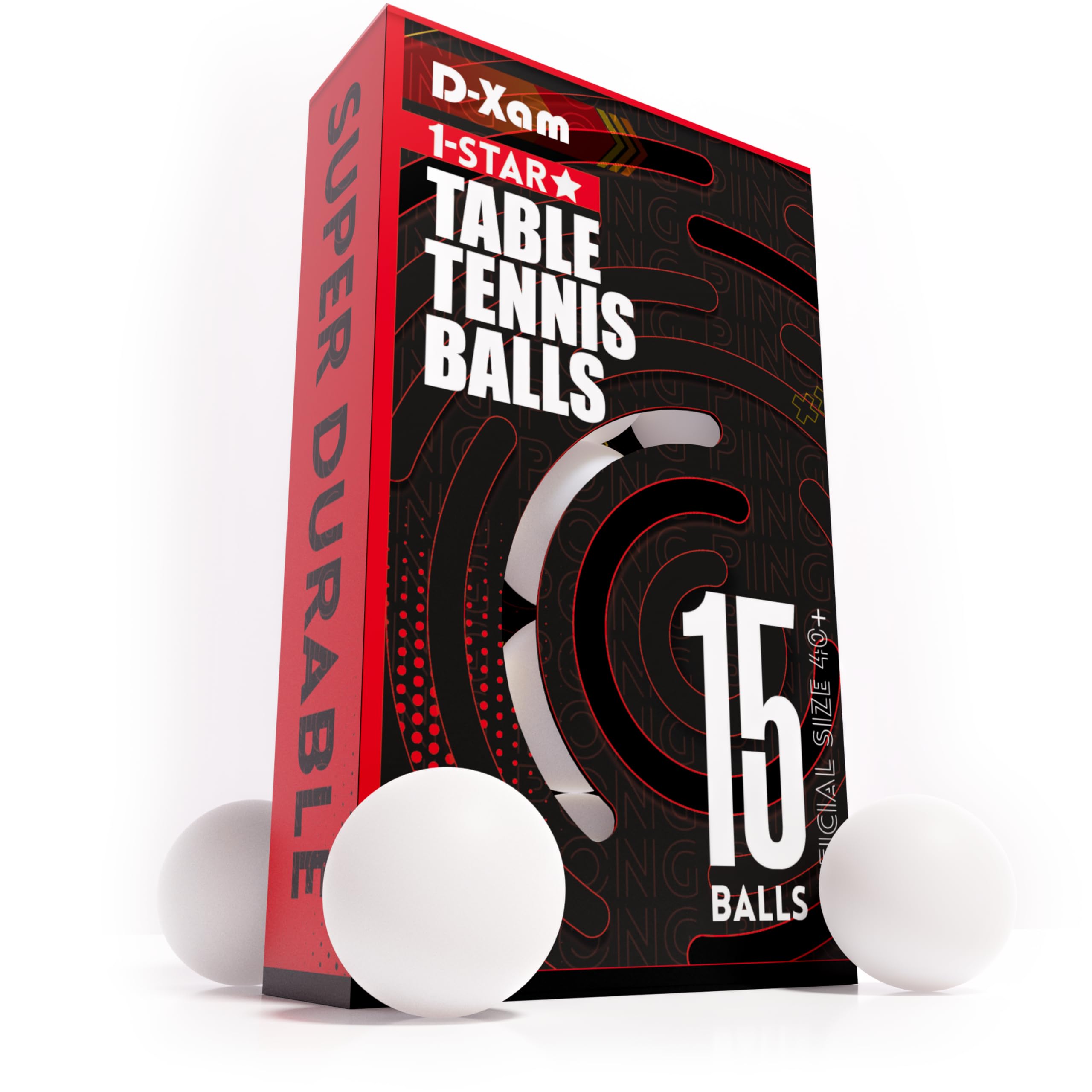 Photo 1 of D-Xam 15 Pack White Ping Pong Balls 1 Star 40mm Official Size High Bounce Professional ABS Table Tennis Ball for Training & Practice - Durable High Performance