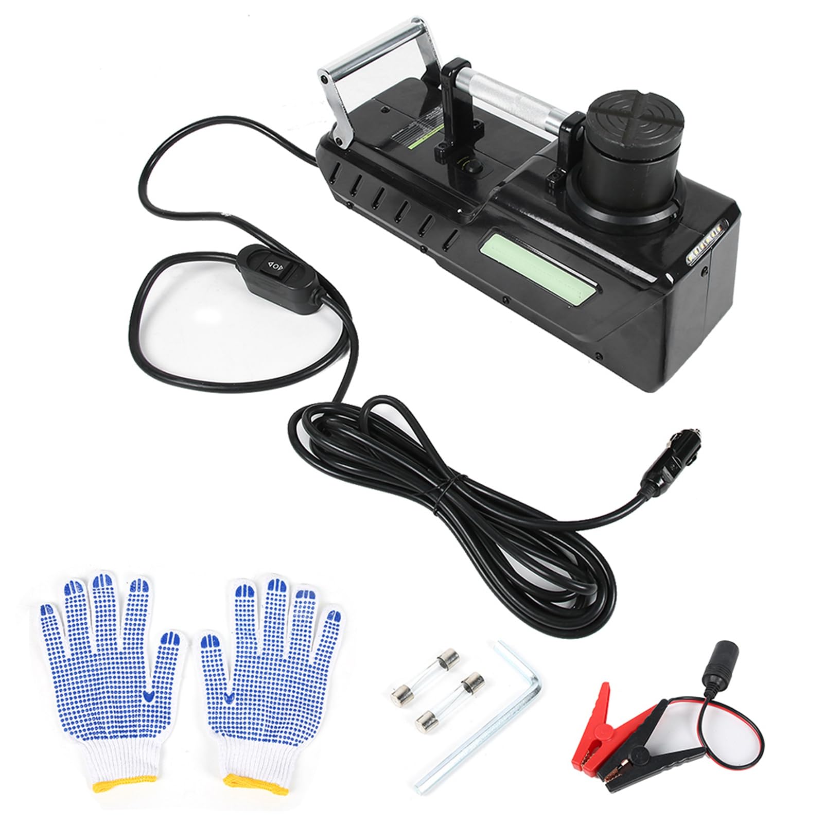 Kit de Elevación Hidráulica de Gato de Piso Eléctrico 15T para Coche, Furgoneta, Camión, SUV, Equipo Compacto para Cambios Rápidos de Neumáticos, Material de Aleación de Acero