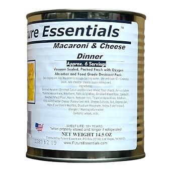 1 Can of Future Essentials Canned Macaroni & Cheese