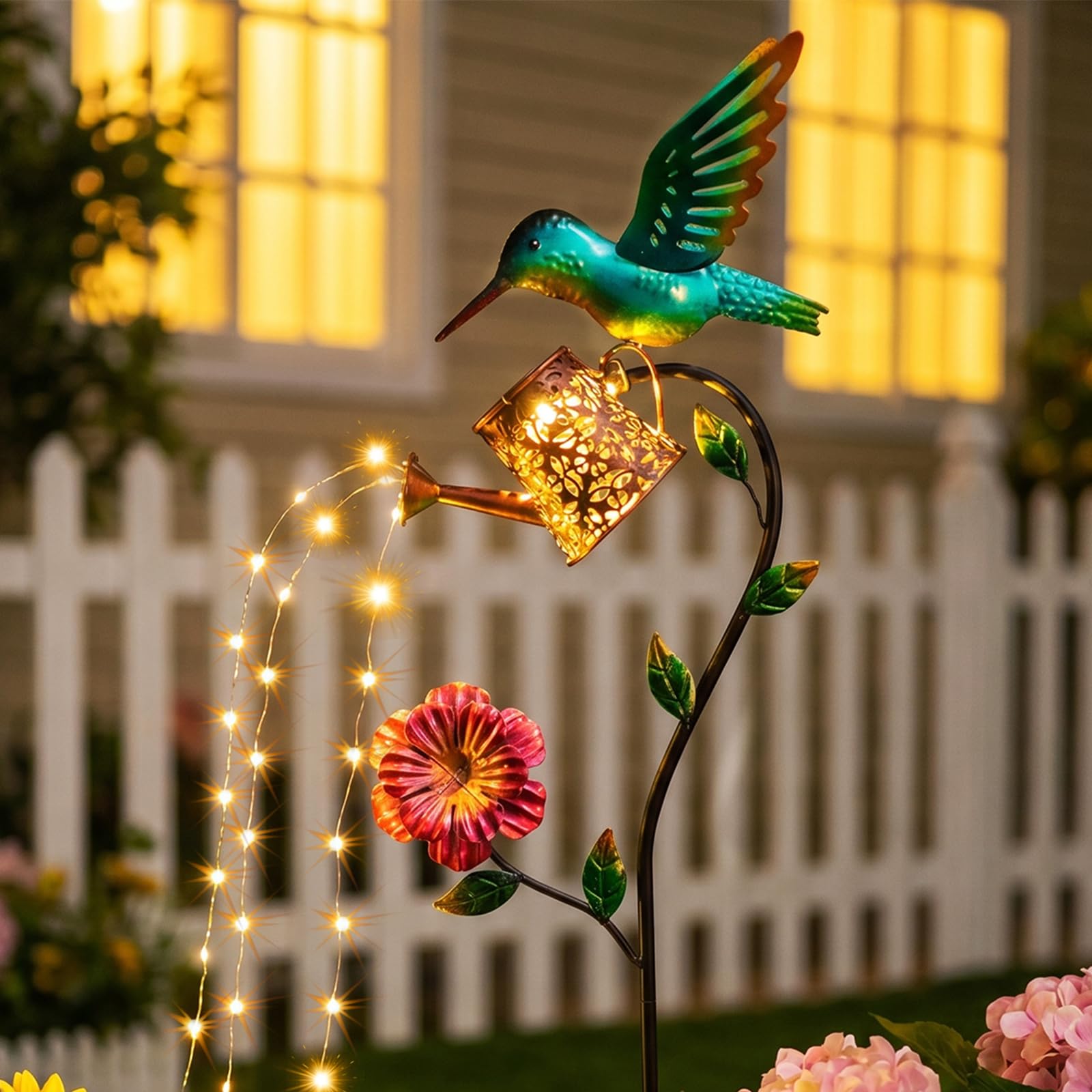 HONGLAND Hummingbird Solar Watering Can Light