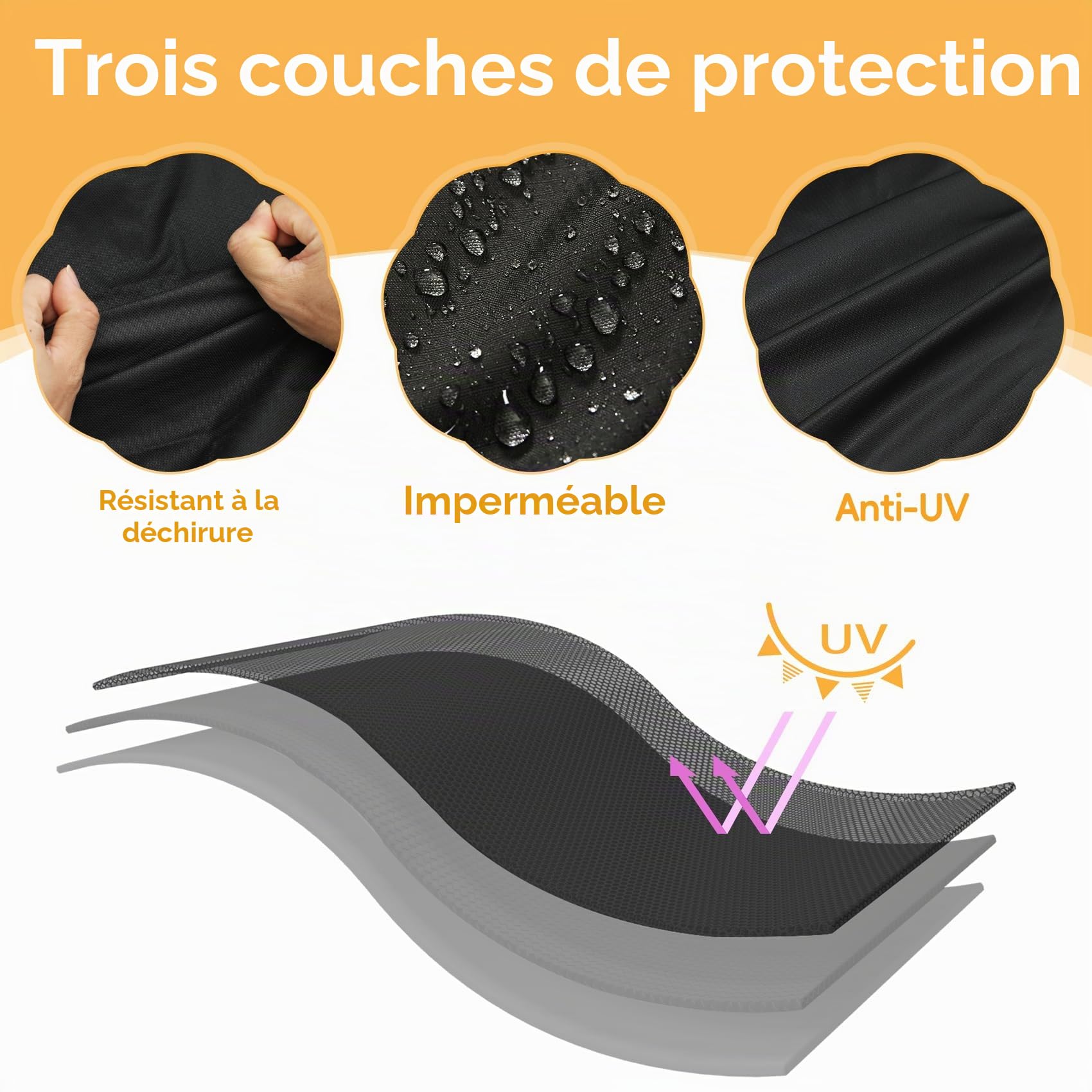 Housse de Protection pour Barbecue électrique Weber Lumin/Compact, Tissu 600D, Robuste, imperméable, résistant aux UV, sans Support, Accessoires de Barbecue d'extérieur