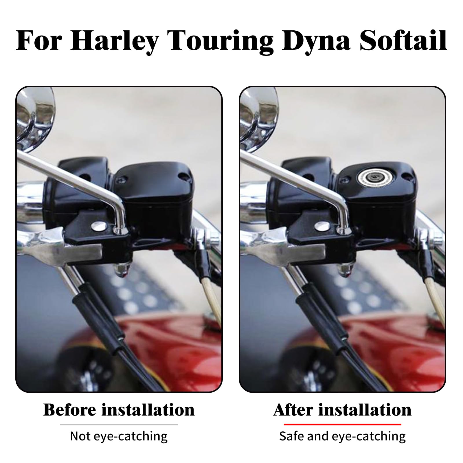 Coperchio Pompa Freno Anteriore Nero Adatto per Harley Touring 05-07 Dyna 06-17