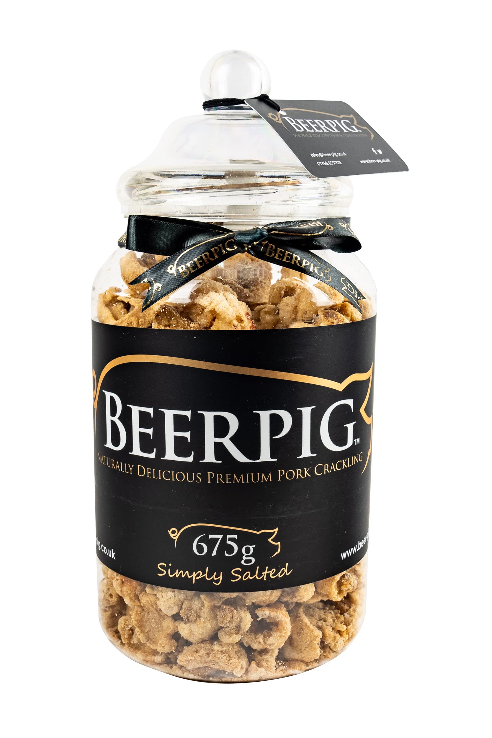 BEERPIG. Huge 3.25L Jar, containing 675g of Premium Beerpig Pork Crackling