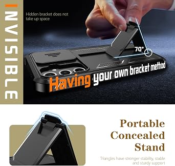 ONOLA Compatible with Samsung Galaxy A17 / A16 / A26 5G Case with HD Screen Protector & Kickstand & Slide Camera Cover, Heavy Duty Phone Case for Galaxy A17 / A16 / A26 5G, Black