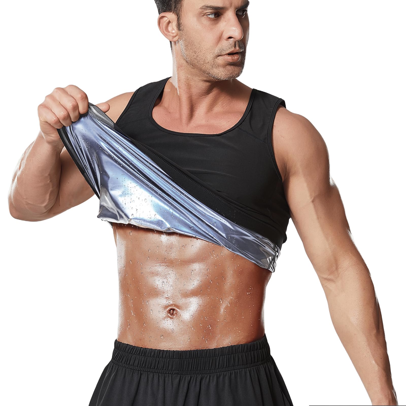 Canotta Sauna Uomo Dimagrante Tuta Caldo Intrappolamento Calore Perdita Peso Corsa Shapewear Gilet Fitness Allenamento