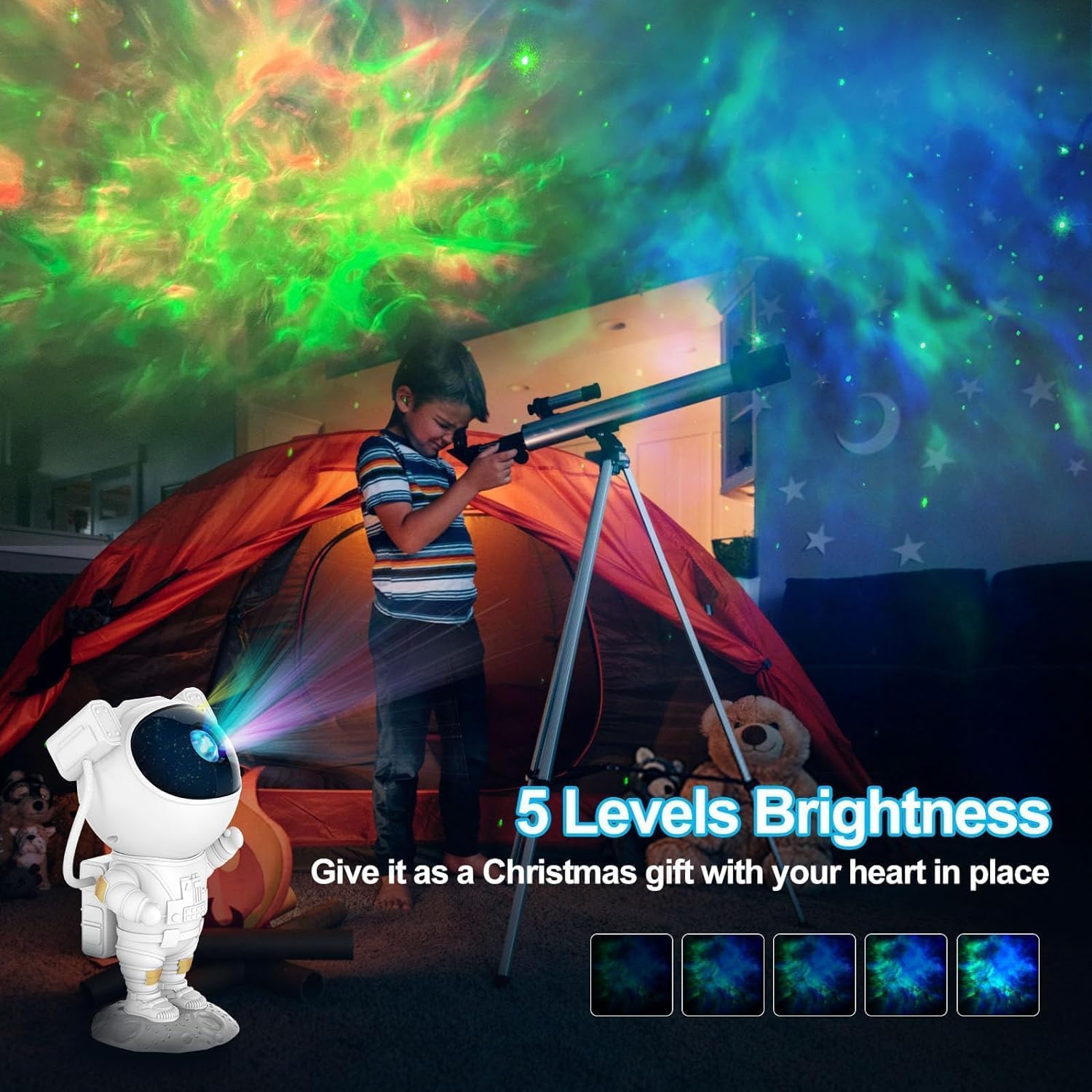Clokify Astronaut Galaxy Star Projector Night Light – 360° Rotating Nebula with Remote Control, Timer & Adjustable Head–LED Space Lamp for Kids’Bedroom,Gaming Room,Home &Party Décor(Pack of1pcs) 1