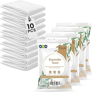 SNH Packing Disposable Bath Towels 10 Pack 140x70 cm - Quick Dry