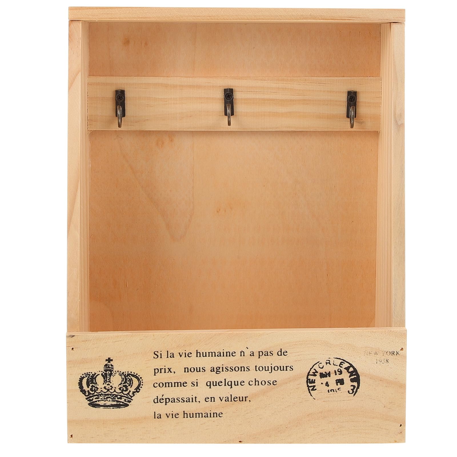 Caja de madera vintage para llaves Luxshiny colgador de pared de diseño artístico
