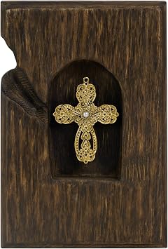 NIKKY HOME Cross for Home Decor, Wooden Wall Cross Christian Decor Spiritual and Religious Wall Art Decor Unique Gift