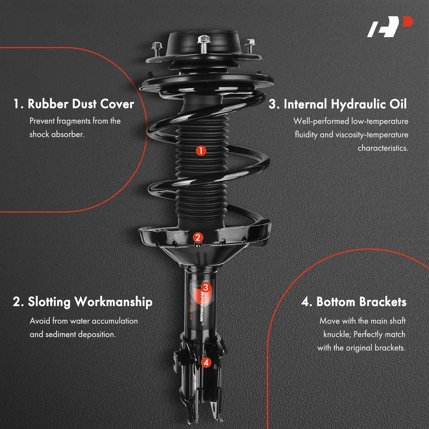 A-Premium Front Struts Compatible with Subaru Impreza [2.5L] 2008-2011 - 2x Replacement Suspension Complete Strut Assembly Shock with Coil Spring