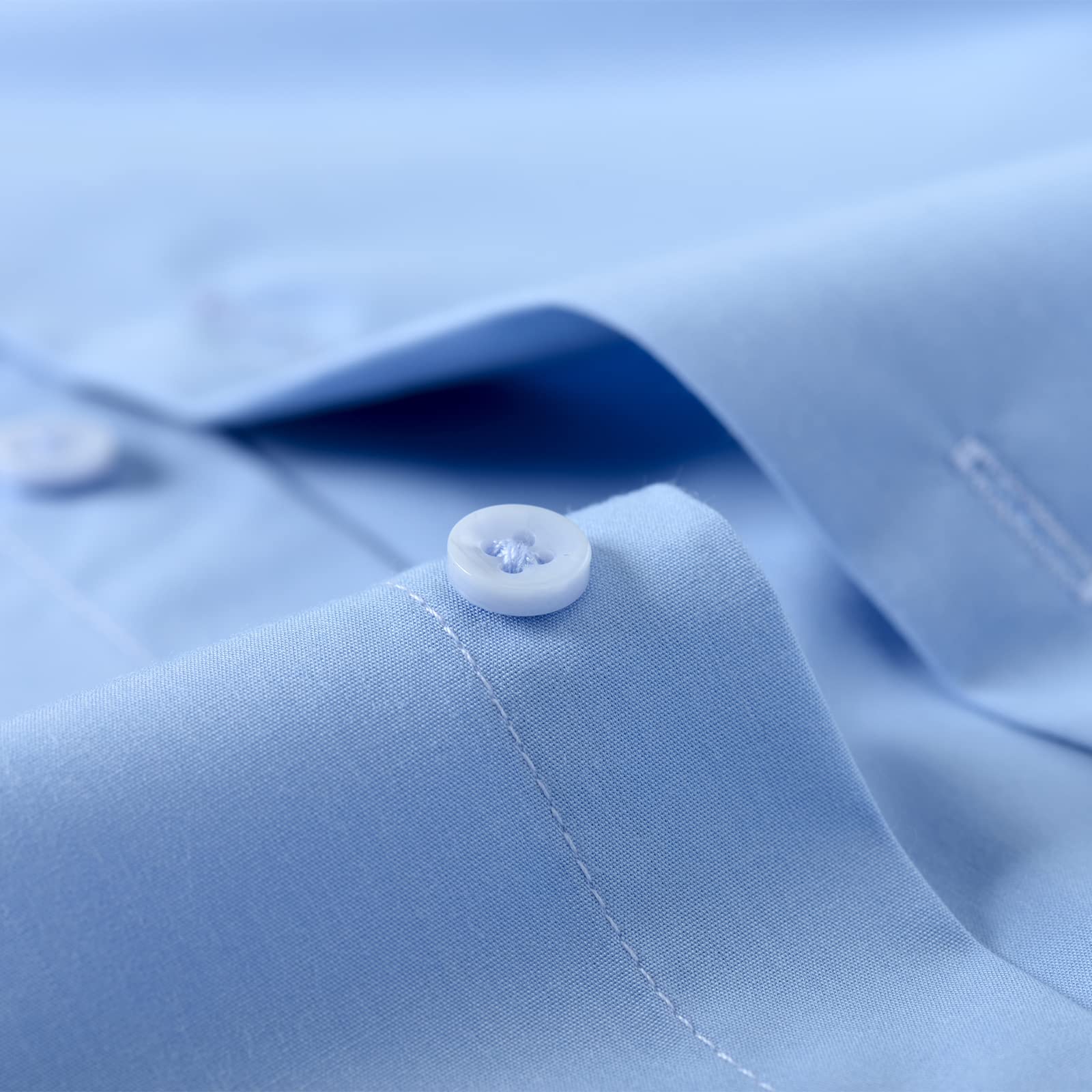 FAHIZO Camisa de vestir para hombre, casual, ajuste regular, elástica, de manga larga, con botones