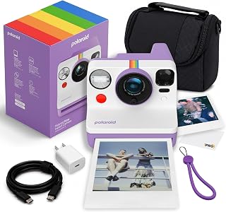 Polaroid Now Generation 3 i-Type Instant Camera in Purple Bundle | Instant Camera for Travel, Parties & Creative Photography, Dual-Lens AF, i-Type & 600 Film Compatible, USB-C Rechargeable