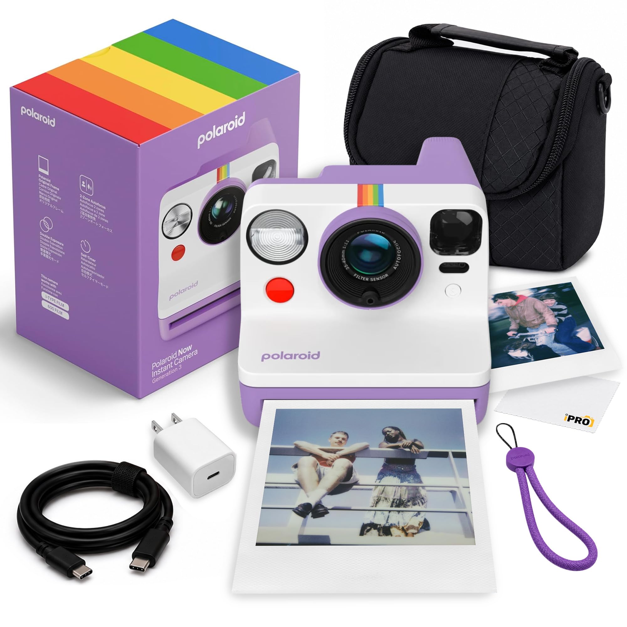 Polaroid Now Generation 3 i-Type Instant Camera in Purple Bundle | Instant Camera for Travel, Parties & Creative Photography, Dual-Lens AF, i-Type & 600 Film Compatible, USB-C Rechargeable-picture-15