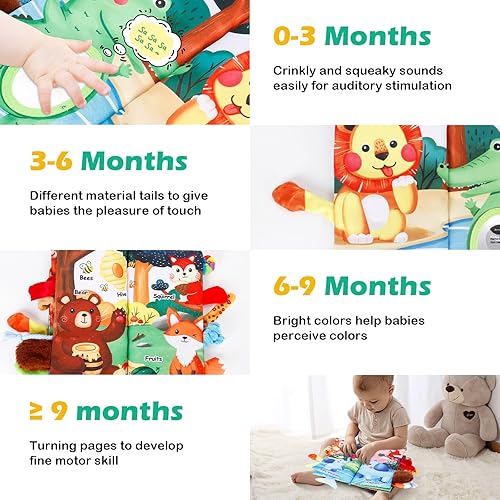 Miniatura 5 de ELBVLADV Kit de 3 juguetes para bebés de 0 a 6 meses, juguetes para asiento de automóvil y juguetes de cochecito y juguetes para bebés en blanco y