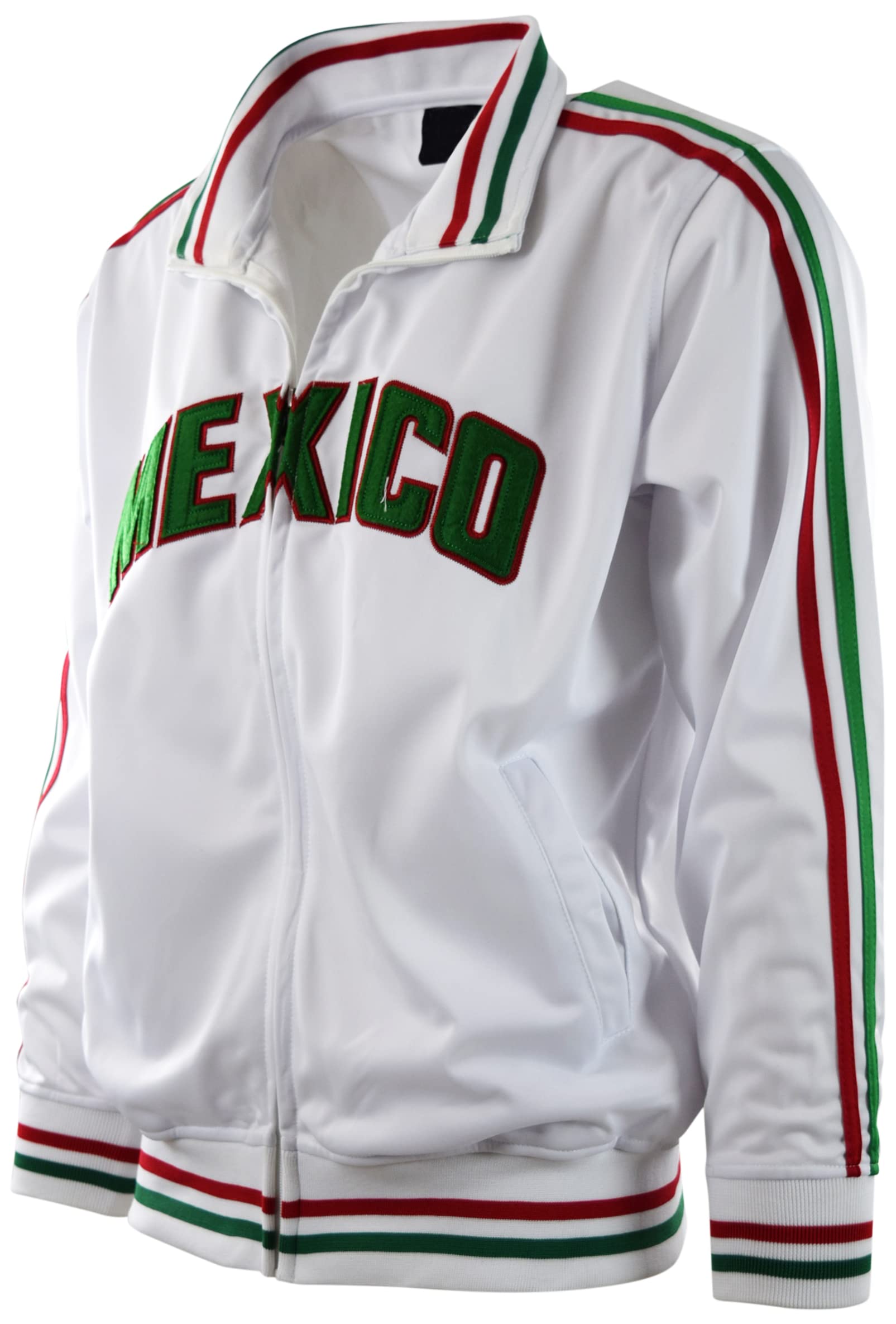 ChoiceApparel Men's Mexico Track Jacket (XL, White)