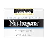 Neutrogena Original Amber Bar Fragrance-Free Facial Cleansing Bar with Glycerin, Pure & Transparent Gentle Face Wash Bar Soap, Free of Harsh Detergents, & Dyes, Hypoallergenic, 3.5 Oz