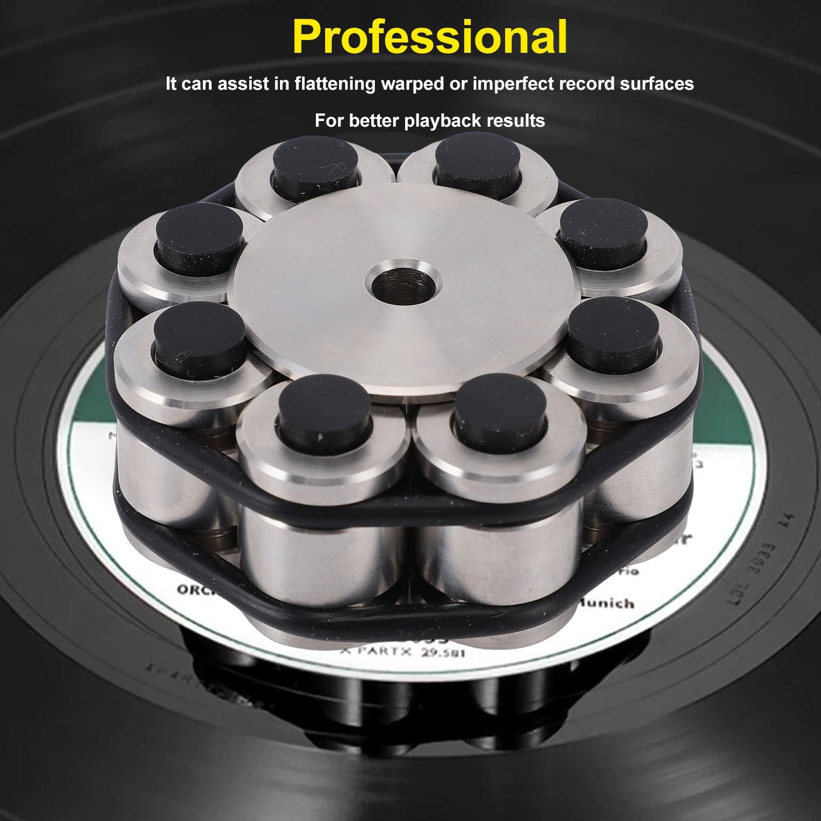 Stabilizzatore di Peso per Dischi HiFi Morsetto per Giradischi in Vinile in Acciaio Inossidabile Professionale per DJ e Amanti del Vinile Facile da Usare e Durevole