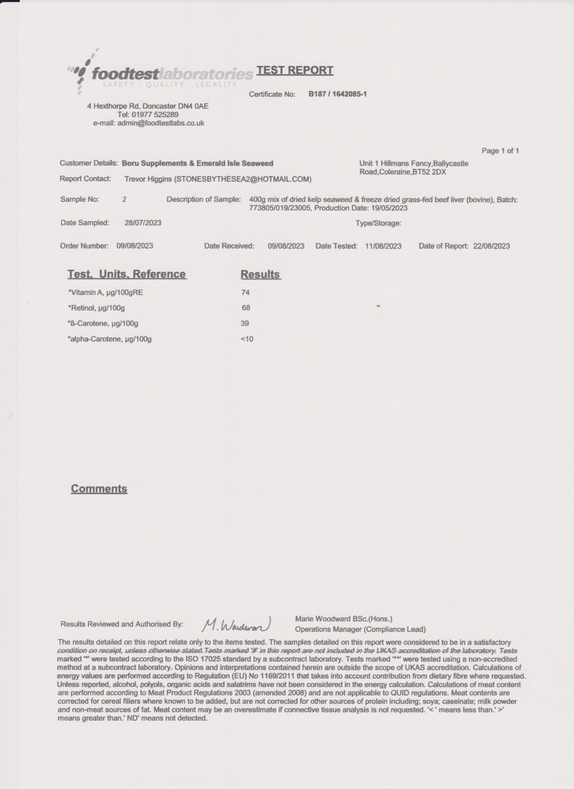 Varech Foie de bœuf nourri aux algues et à l'herbe, 600 mg certifié biologique, 90 gélules