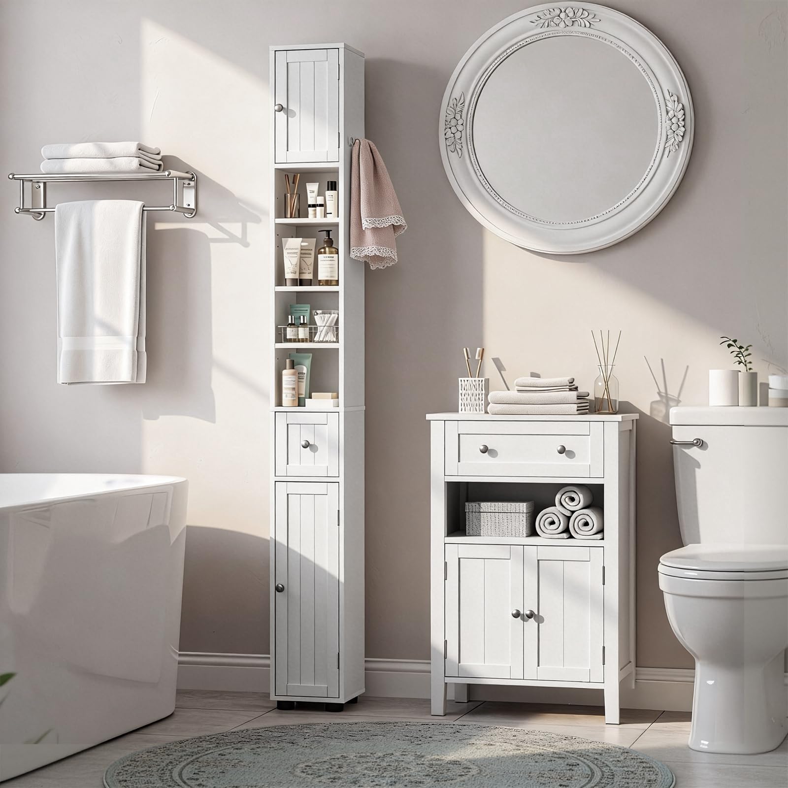 LEADZM Badezimmerschrank schmaler, Badschrank hoch