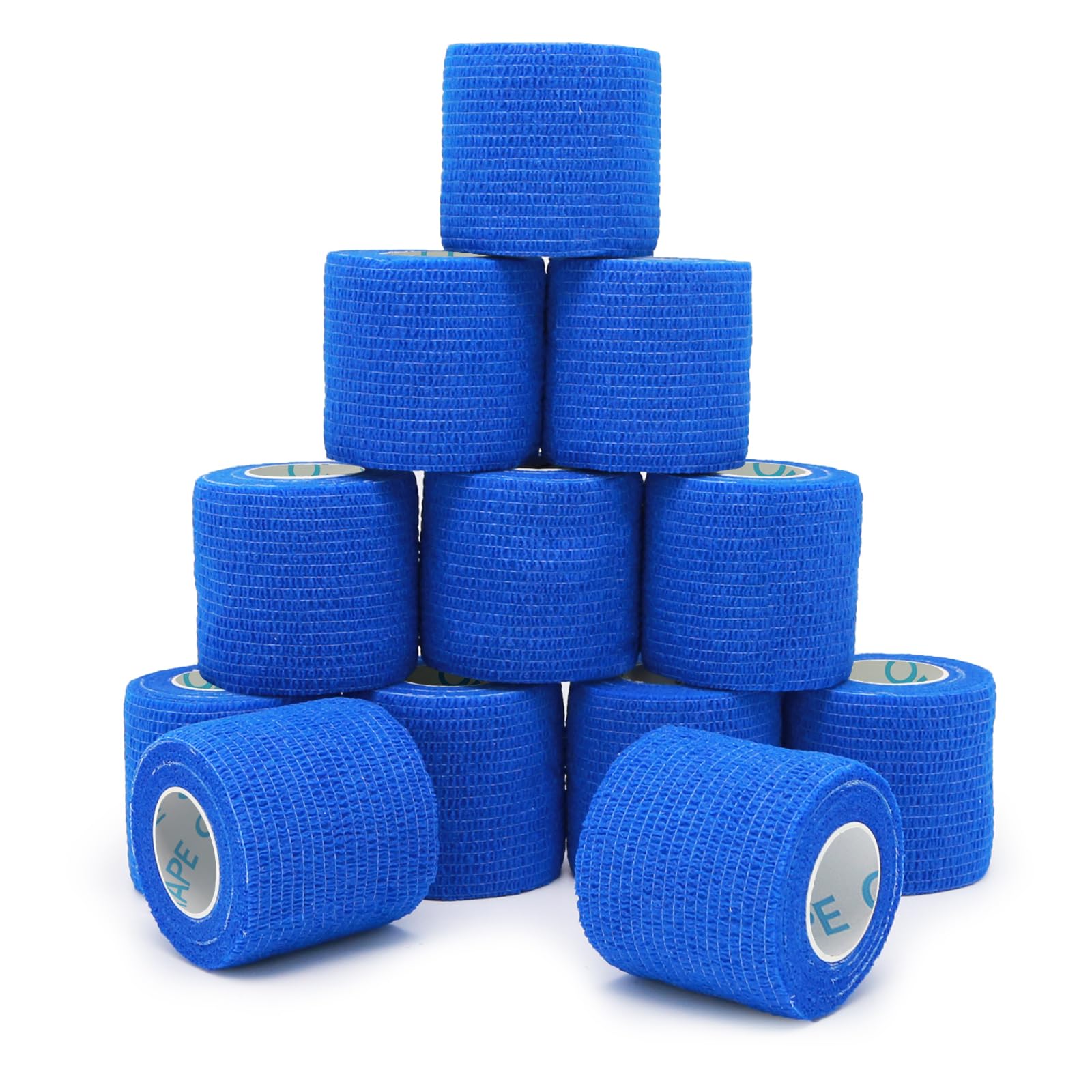 OK TAPE 12 Rolls Self Adhesive Bandage Wrap Elastic Athletic Tape Self Stick Bandage Tape Vet Wrap Medical