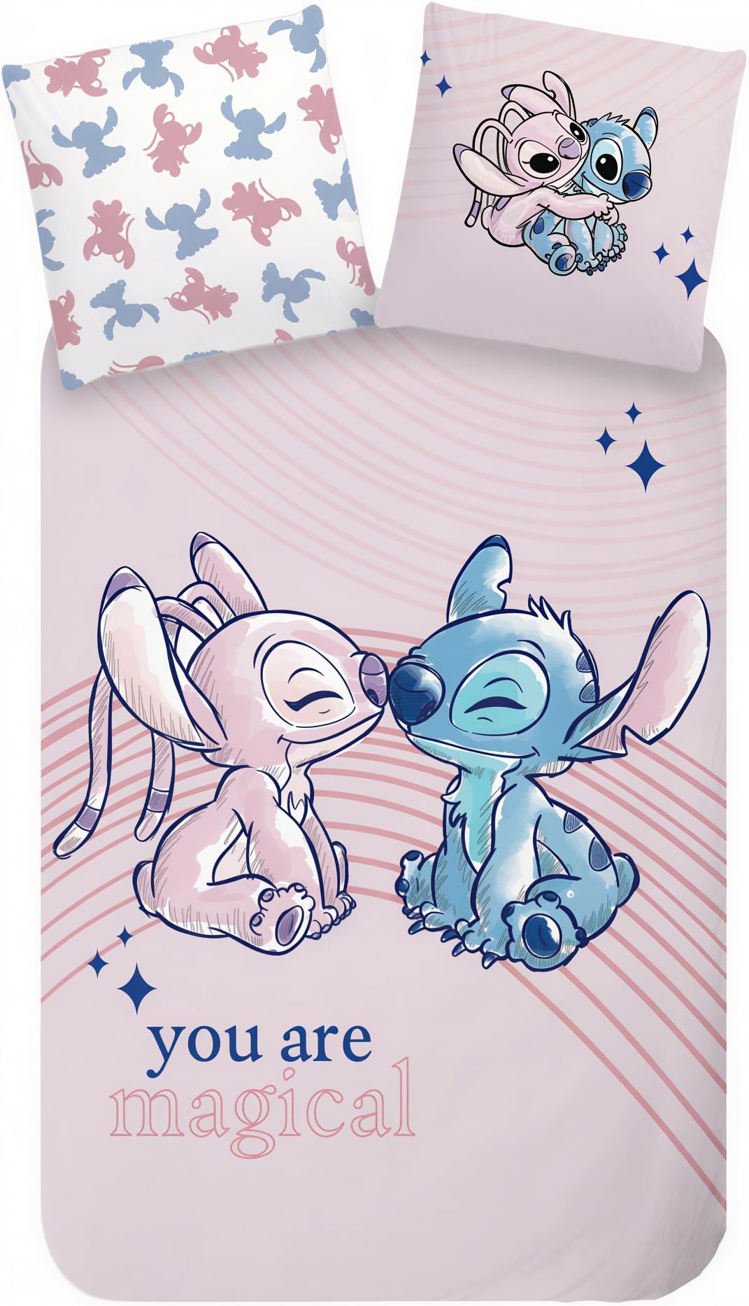 Housse de couette 135 x 200 cm Stitch en pur coton thermorégulateur