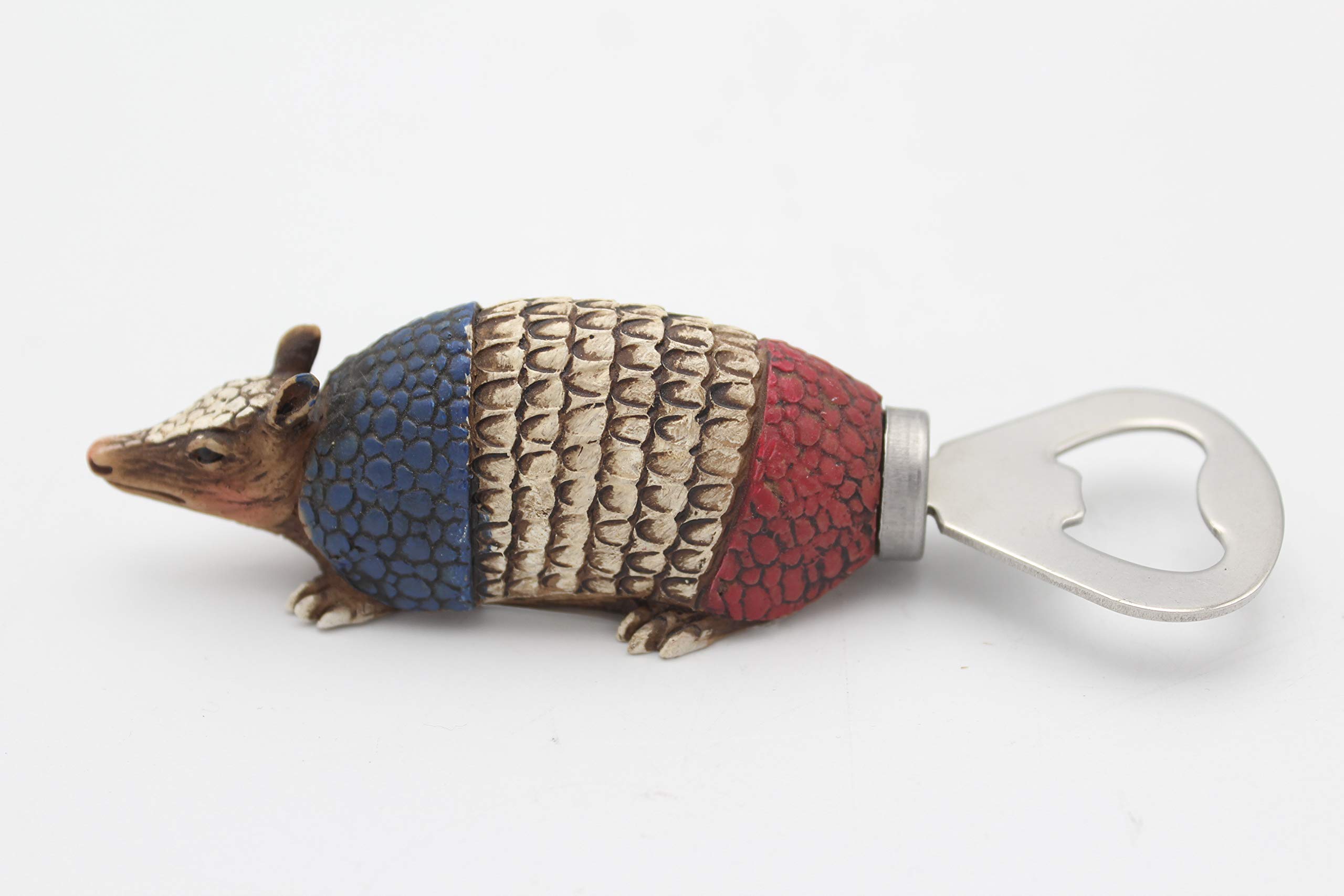 EastMeetsWest Rustic Hand Painted Texas Flag Armadillo Beer Bottle Opener