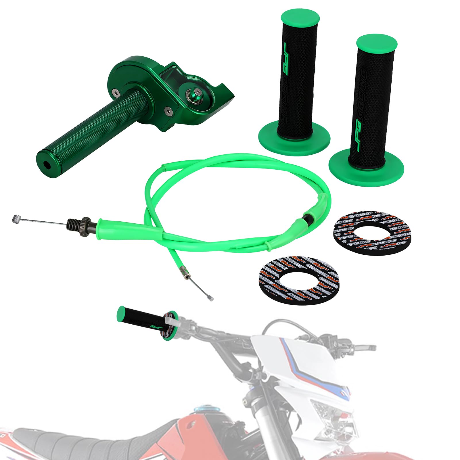 Poignée Accélérateur Moto Universelle 22mm IUVWISN - Design Transparent - Aluminium 6061 - Pour 50cc à 250cc