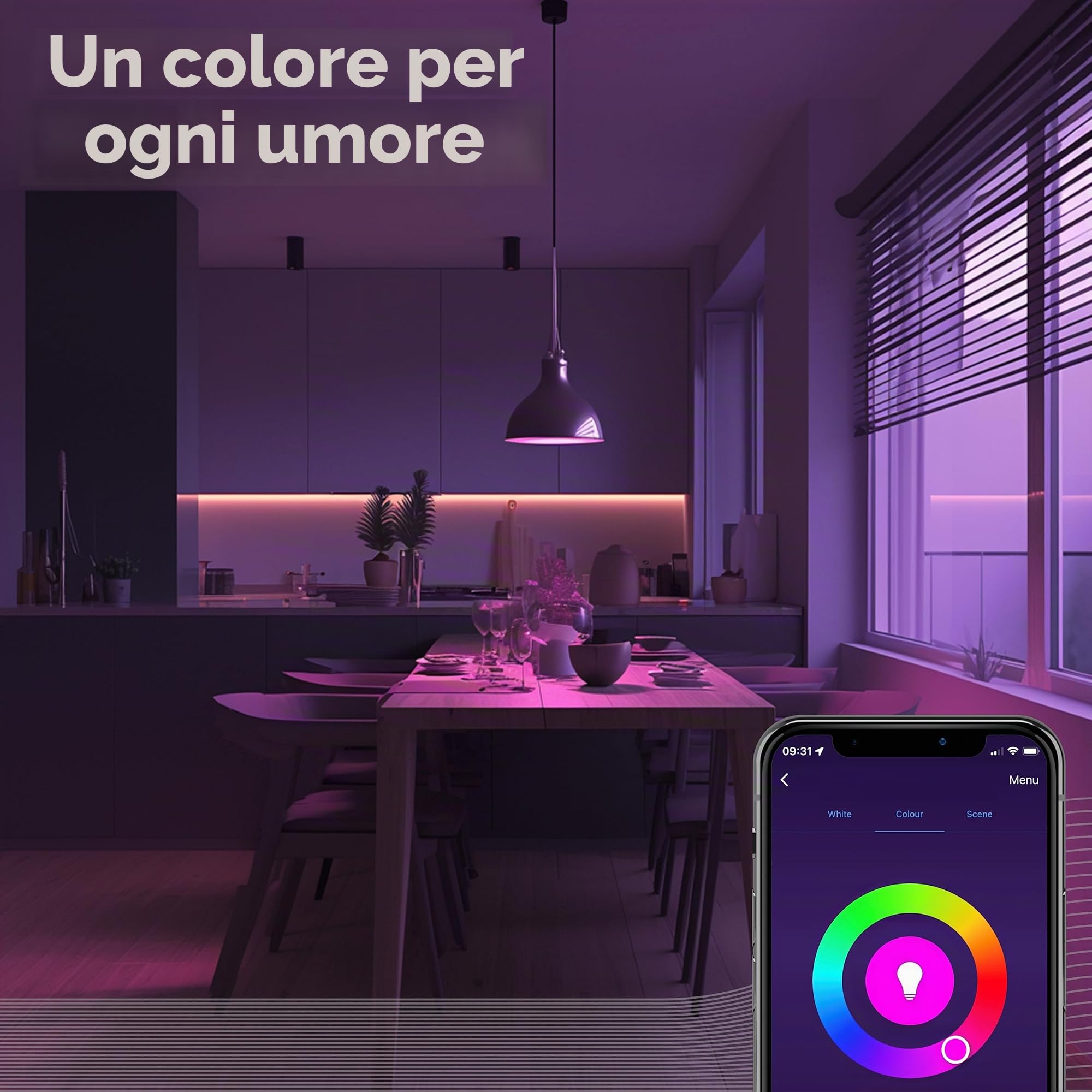 CALEX Faretto LED Smart, GU10, PAR16, colori RGB & luce da fredda a calda, Dimmerabile, controllo app Wi-Fi & vocale, Confezione da 5 | Regola la temperatura di luce da fredda a calda, con controllo vocale tramite Alexa, Google Home o Siri