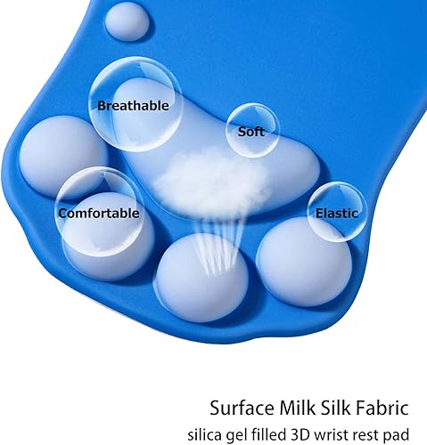 Miniatura 2 de Alfombrilla de mouse ergonómica con diseño de pata de gato, alfombrilla de mouse con soporte para muñeca, alfombrilla de mouse de gel de silicona,