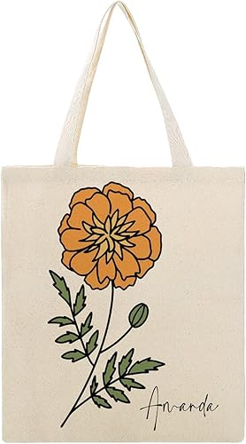 Bolso de mano personalizado de la flor del nacimiento del mes del nacimiento