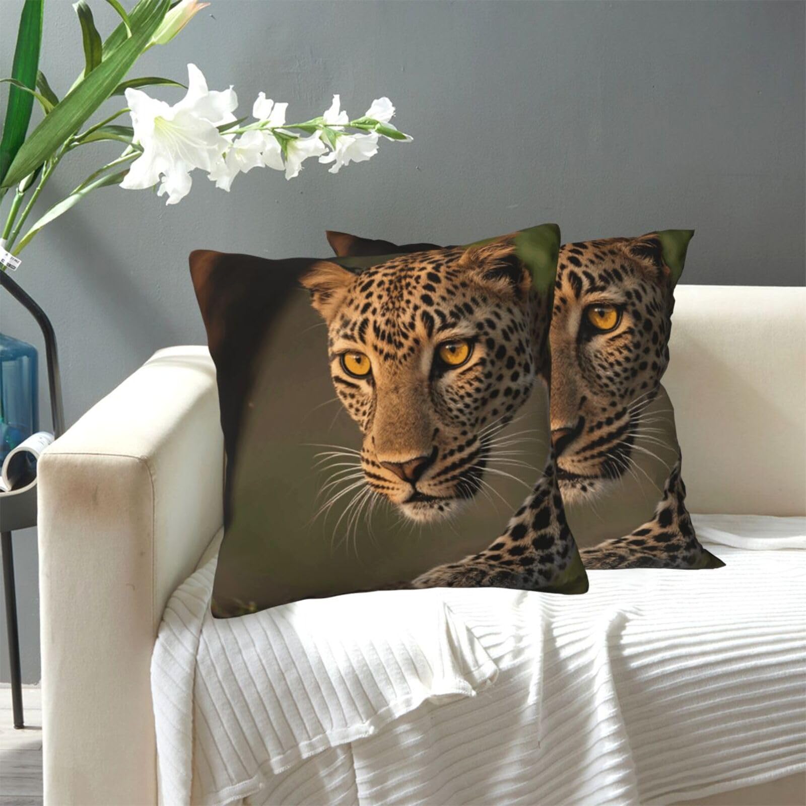 FekiLoot Decorative Throw Pillow Covers Modern Farmhouse Pillowcase Double Sided Cozy Cushion Cover for Sofa Couch Bed 18"X18" Cheetah