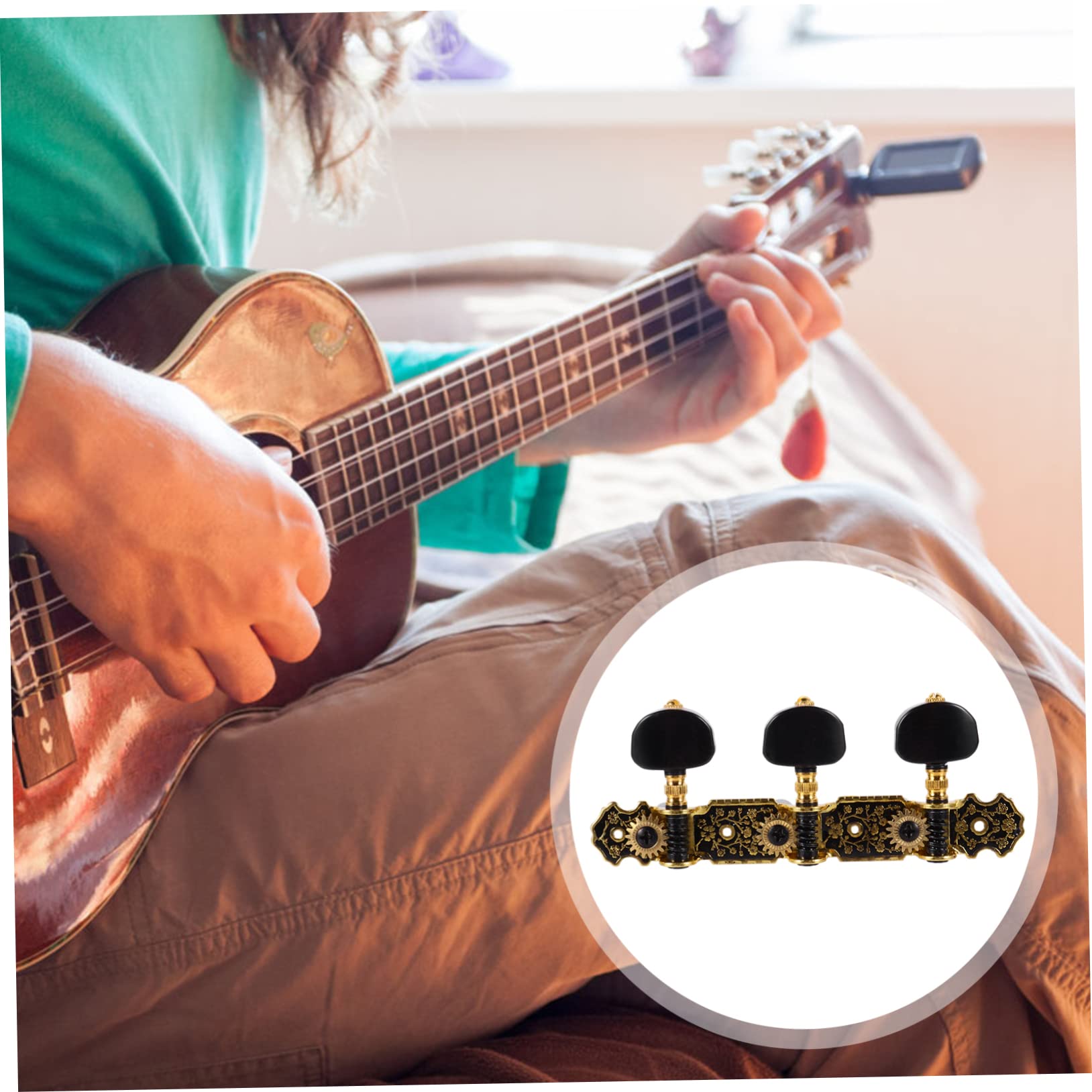 TOYANDONA 2 Paar Stimmwirbel Für Gitarrenmaschinen Klassische Gitarren-stimmgeräte Mit 8 Schrauben Einfach Zu Installierende Stimmschlüssel