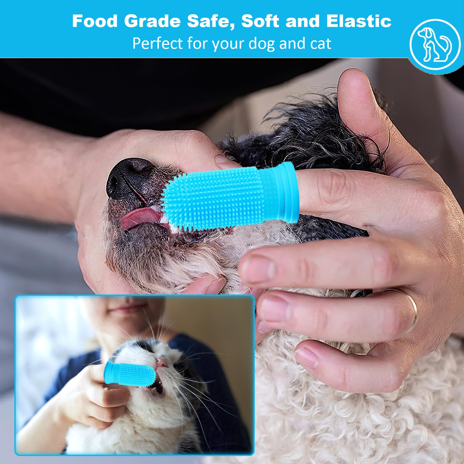 10Pcs Spazzolino per Cani, 360º Spazzolino da Denti Del Dito del Cane, Silicone Pets Denti Pulizia Spazzolino per Cani, Cuccioli, Gatti & Piccoli Animali Dentali Cura Dentale
