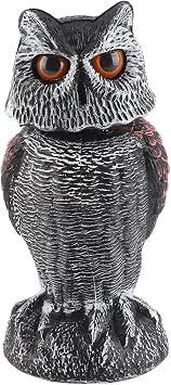Plastic Shake Head Owl Bird Scarer, 10.4in for Garden Orchard Farm