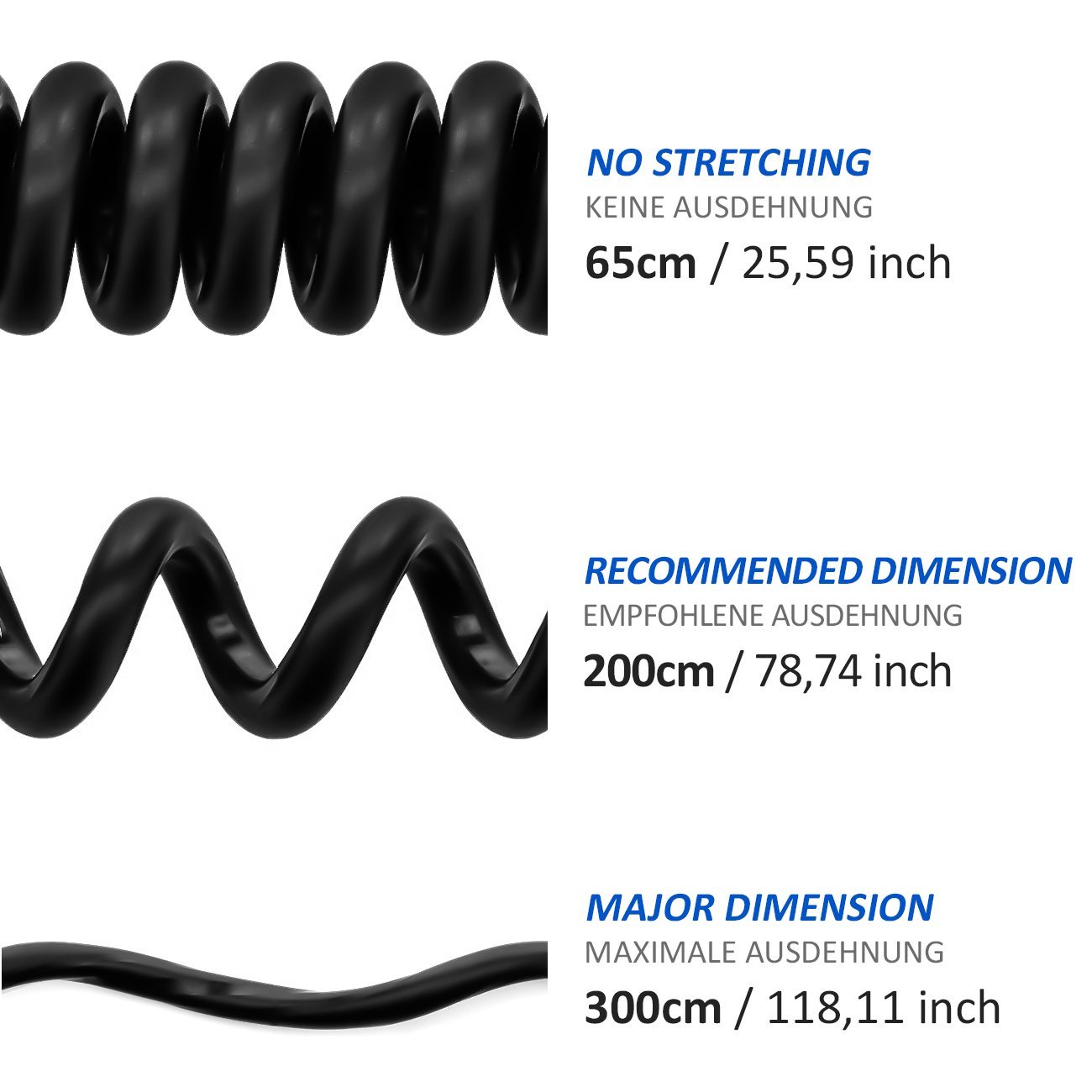 deleyCON 2m Kabel Audio Stereo AUX Spiralny - Jack 3,5 mm Wtyk na Jack 3,5 mm Pod Kątem 90° - Pozłacane Złącza - Kompatybilny z Odtwarzaczem MP3, Smartfonem, Tabletem, TV, Hi‑Fi