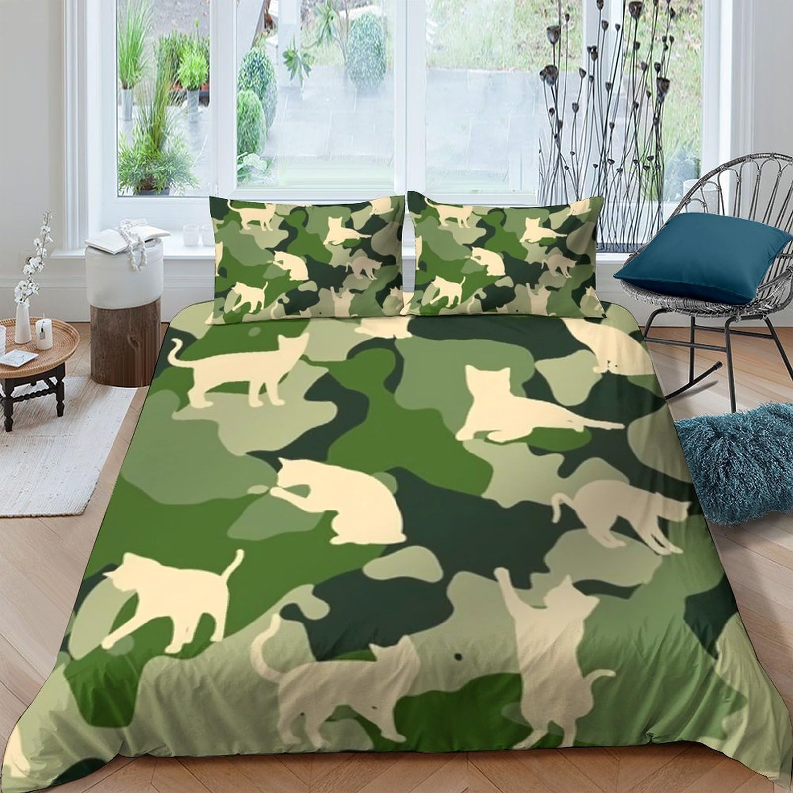 Ctjqhvkz Style-4 3D Printed Camouflage Animal Fitted Sheet Microfiber Soft Bed Cover For Bedroom Dorm Decor Mattress Protection Single（135X200cm）