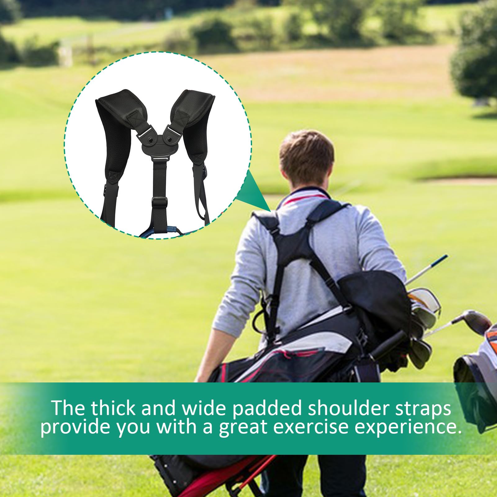 Tracolla Per Borsa Da Golf Regolabile E Imbottita | In Nylon Impermeabile | Compatibile Con La Maggior Parte Delle Sacche | Sostituto Comodo E Antiscivolo