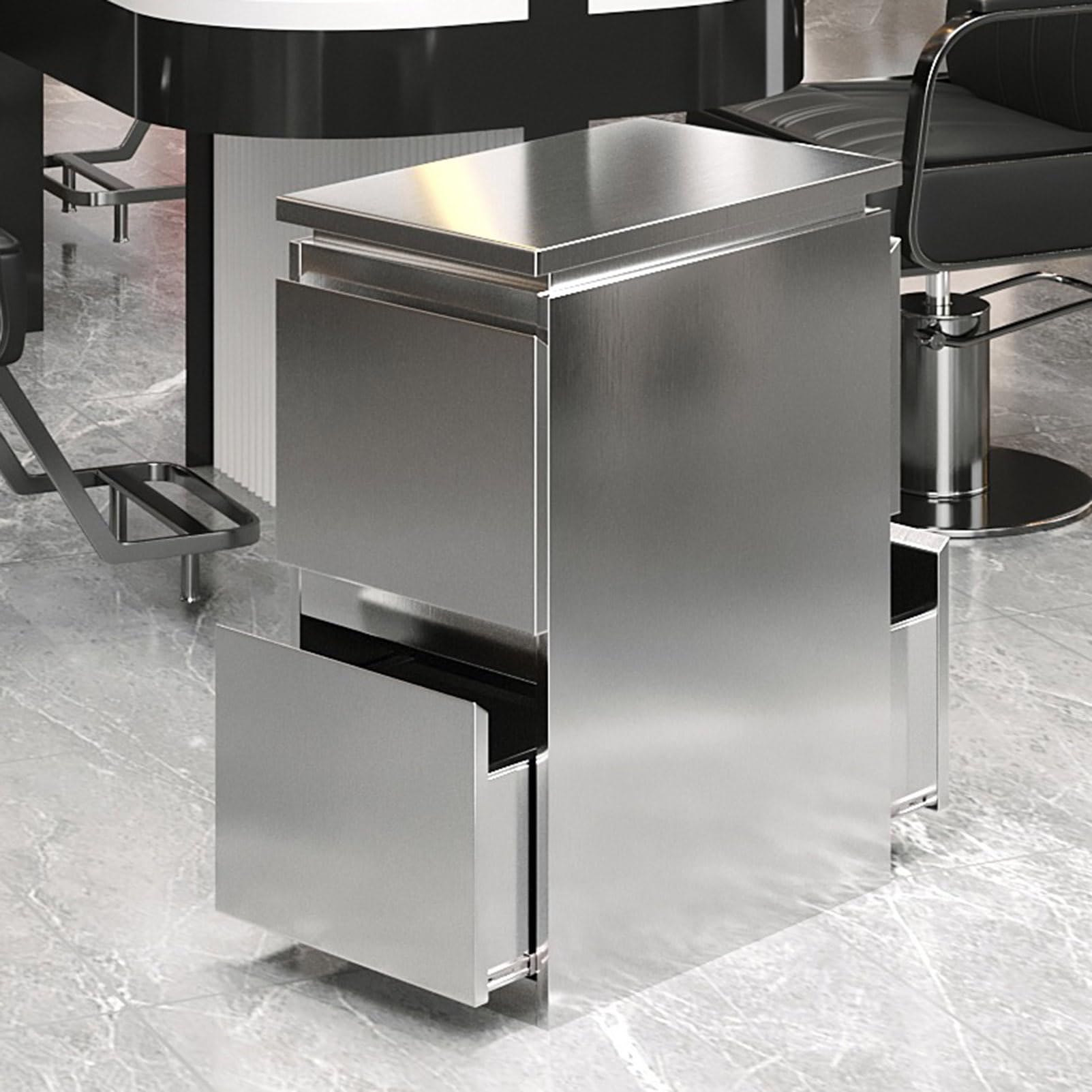 Meuble de Salon de Coiffure en Acier Inoxydable à 3 tiroirs - Organisateur d'outils de Coiffure, Rangement Essentiel pour Les Professionnels du Tatouage et de la beauté, équipement de Salon
