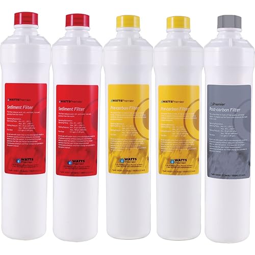 Watts Premier WP531109 RO Pure Plus Reverse Osmosis Water Filter Replacement Kit, Multi, 5 Pack
