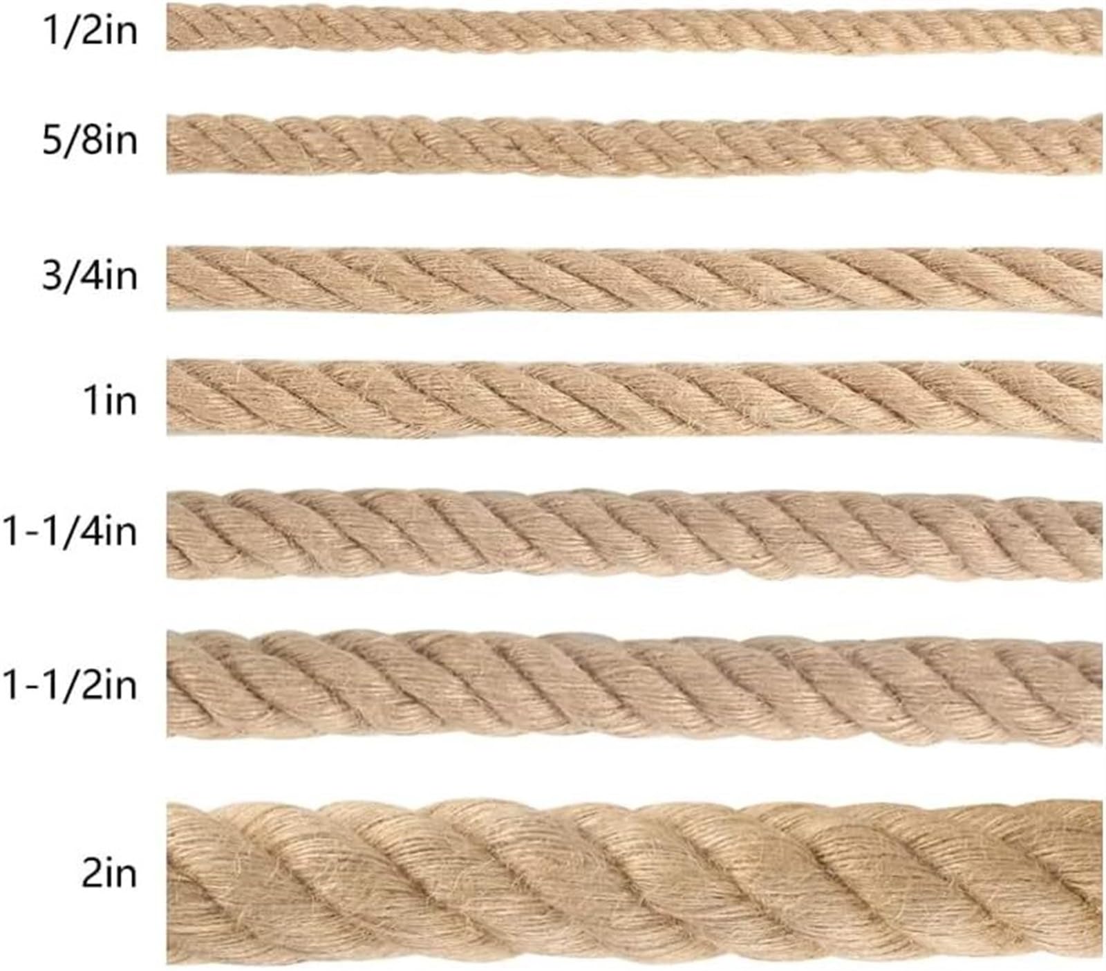 Agrupación de decoración Artesanal Cuerda de Yute Natural Cuerda Gruesa, Cuerda de Yute Natural 18 mm Cuerda de cáñamo Trenzada Resistente Artesanía y Poste for rascar Gatos DIY Agrupación Decoración