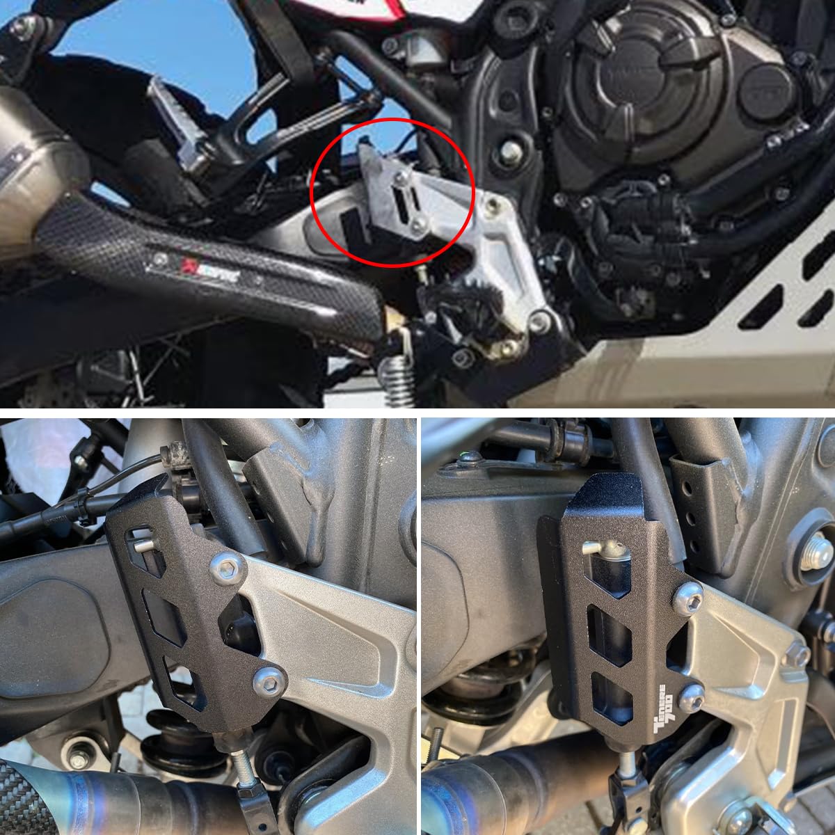 Moto Accessori per TENERE 700 T700 2019 2020 2021 2022 2023 tenere700 tappo serbatoio olio freno posteriore e protezione sensore ABS e copertura protezione tallone